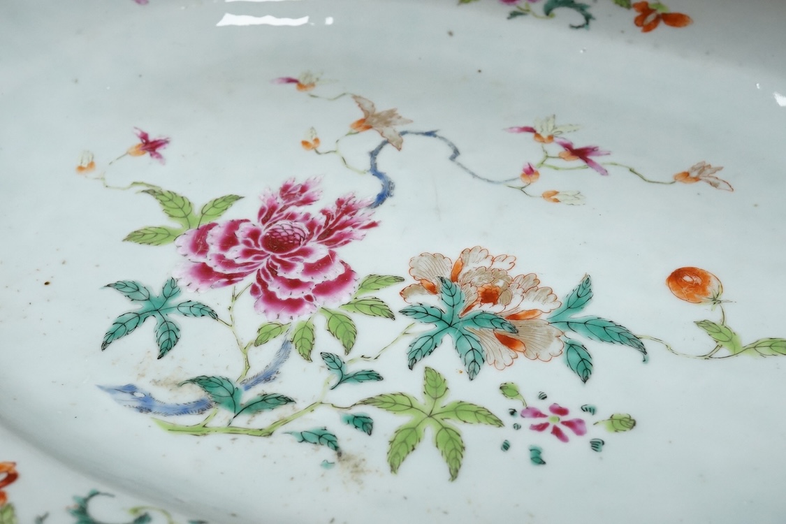 An 18th century Chinese export famille rose serving dish, 41.5cm